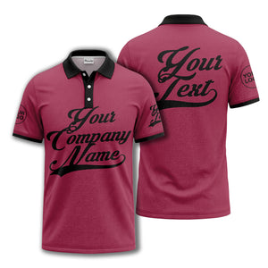custom script logo corporate casual polo shirt for men