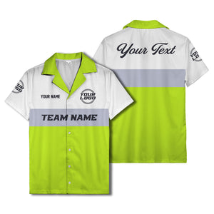 custom team logo & name bowling hawaiian shirt