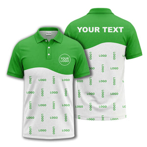 customizable monochrome logo repeat graphic polo shirt for professionals