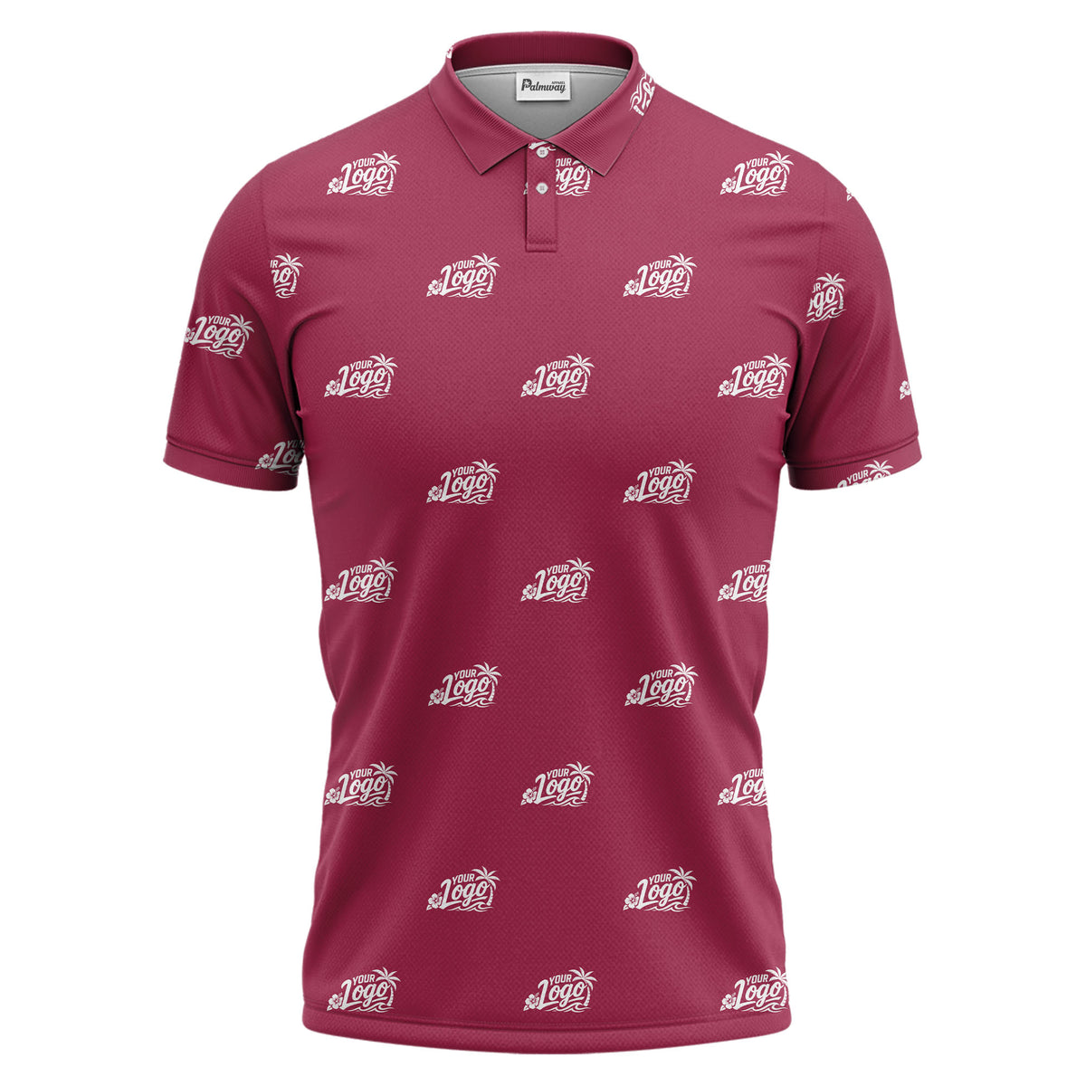 your logo repeat pattern black customizable professional polo shirt