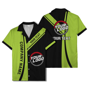 diagonal stripe custom logo company name hawaiian shirt for teams