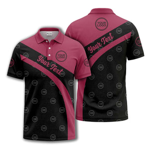 diagonal stripe custom logo golf polo shirt