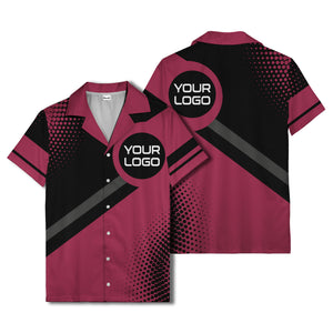 diagonal stripe logo modern hawaiian shirt