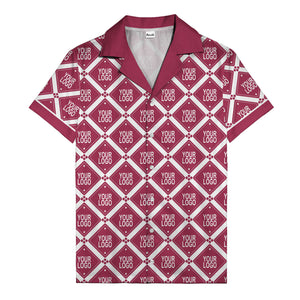 diamond repeat logo geometric hawaiian shirt for men