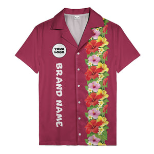 Sunset Hibiscus Explosion Tropical Floral Illustrated Hawaiian Shirt For Men