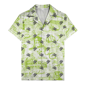 eiffel tower colosseum coffee sketch vintage travel hawaiian shirt