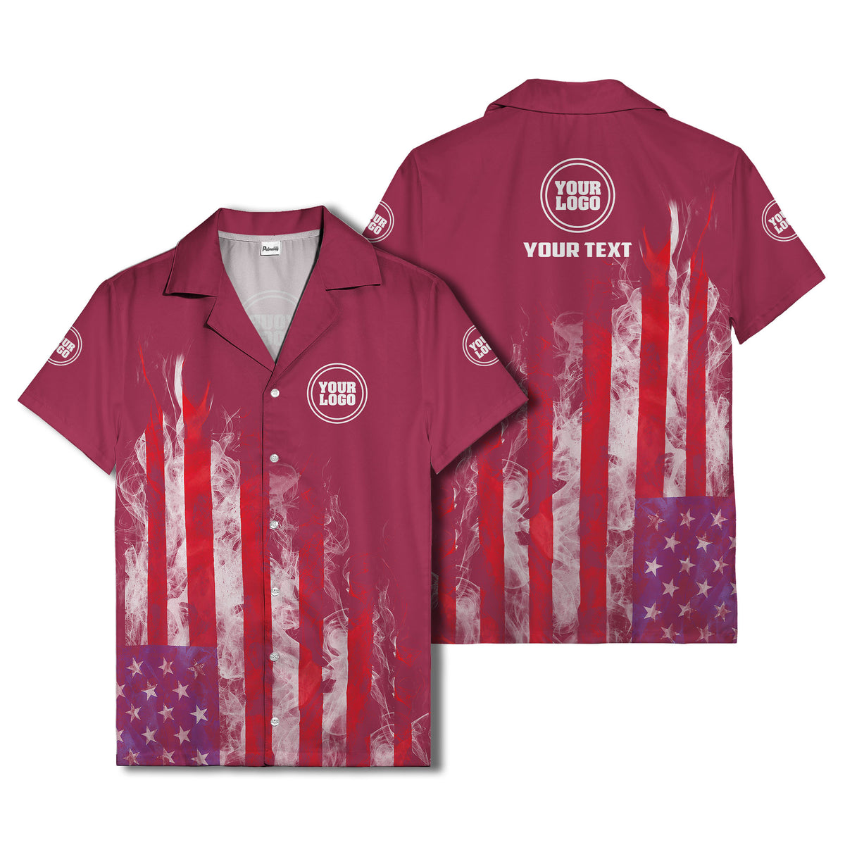 fiery bald eagle & stars stripes hawaiian shirt for men