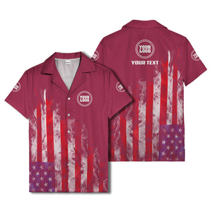 fiery bald eagle & stars stripes hawaiian shirt for men