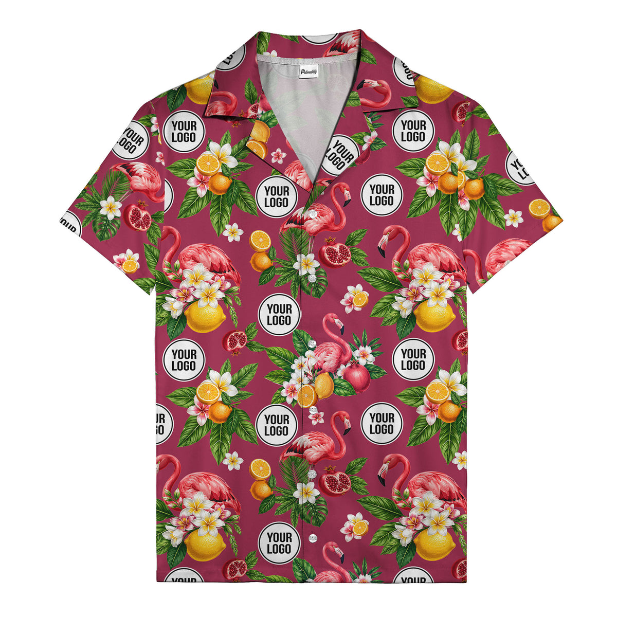 flamingo & pomegranate paradise hawaiian shirt for men