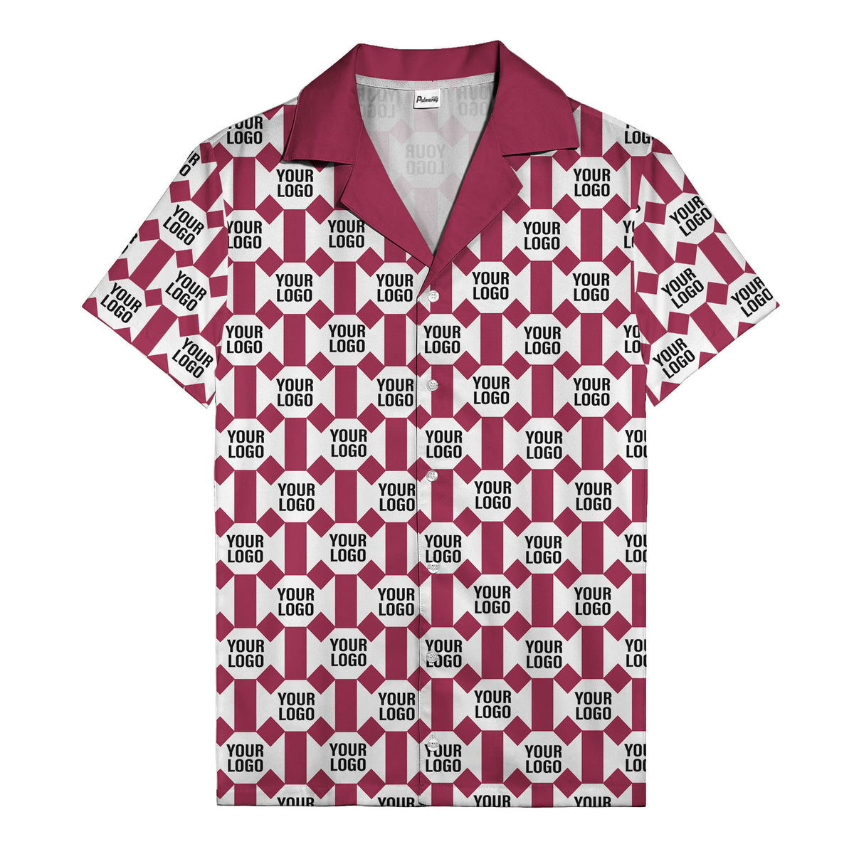geometric grid logo repeat pattern modern graphic hawaiian shirt