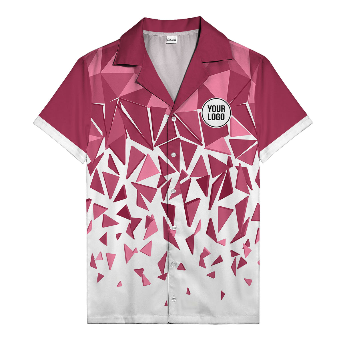 modern abstract triangular geometric hawaiian shirt for men