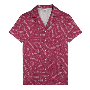 monochrome your logo repeat text graphic hawaiian shirt for men