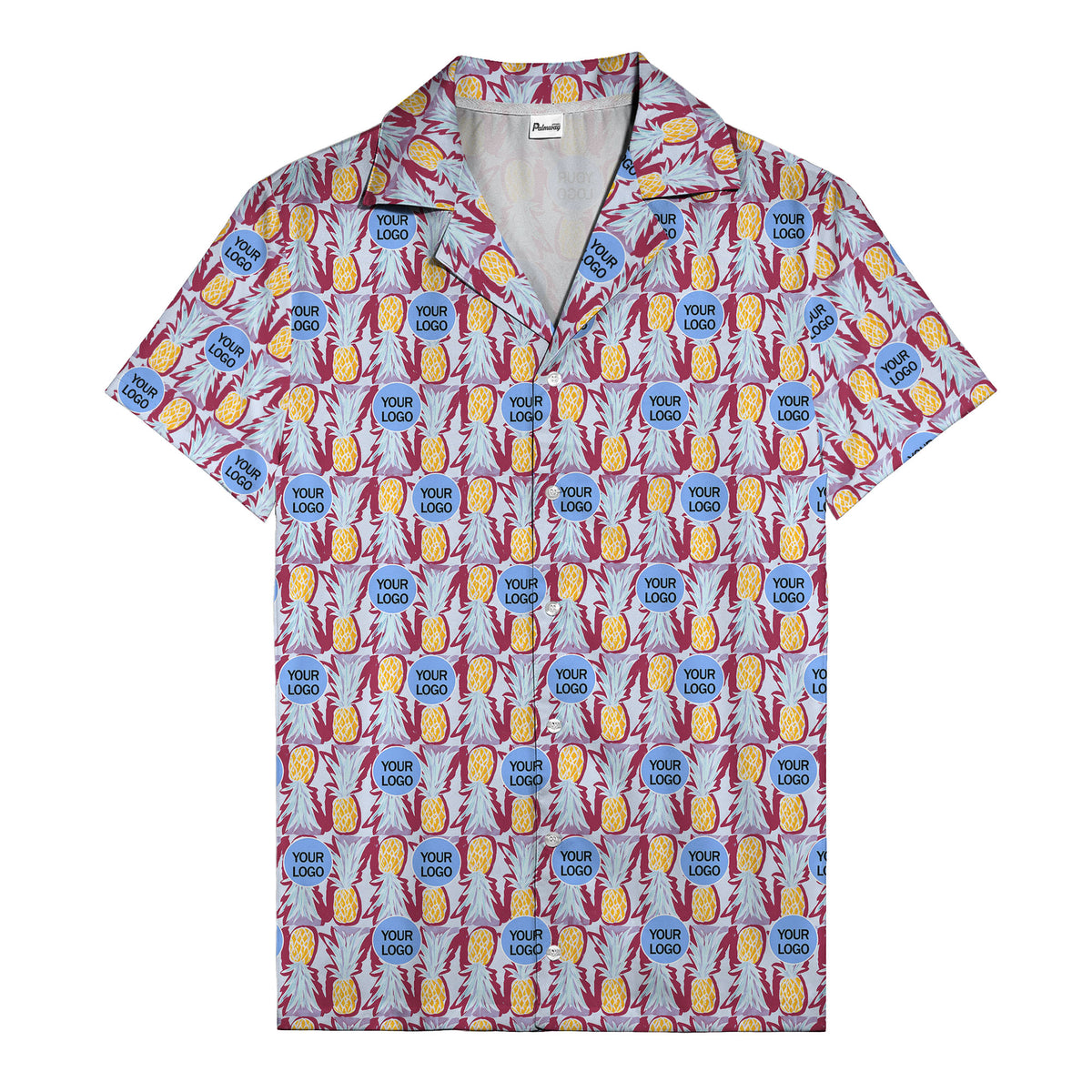 pineapple repeat & custom logo aloha hawaiian shirt