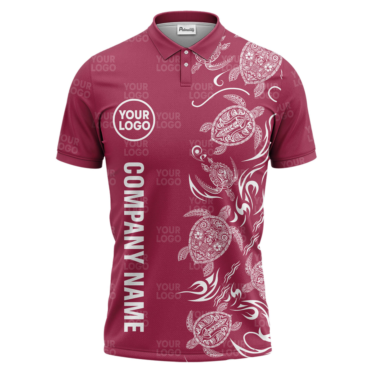 tribal sea turtle swirl black white artwork polo shirt for beach days