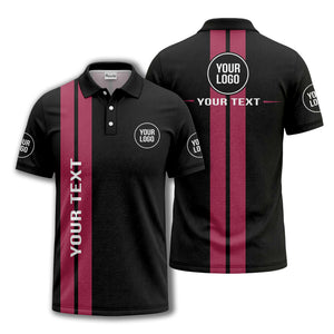 vertical stripe logo custom text polo shirt for modern professionals