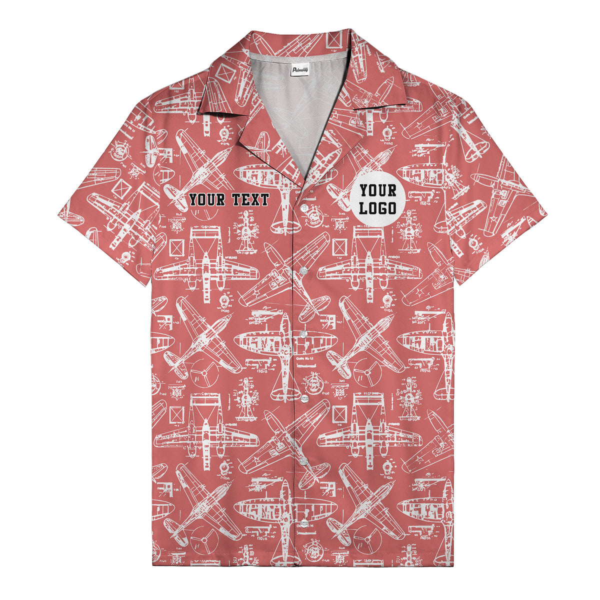 vintage airplane blueprint sketches propeller engine hawaiian shirt