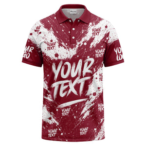 abstract splatter paint with customizable text artistic polo shirt