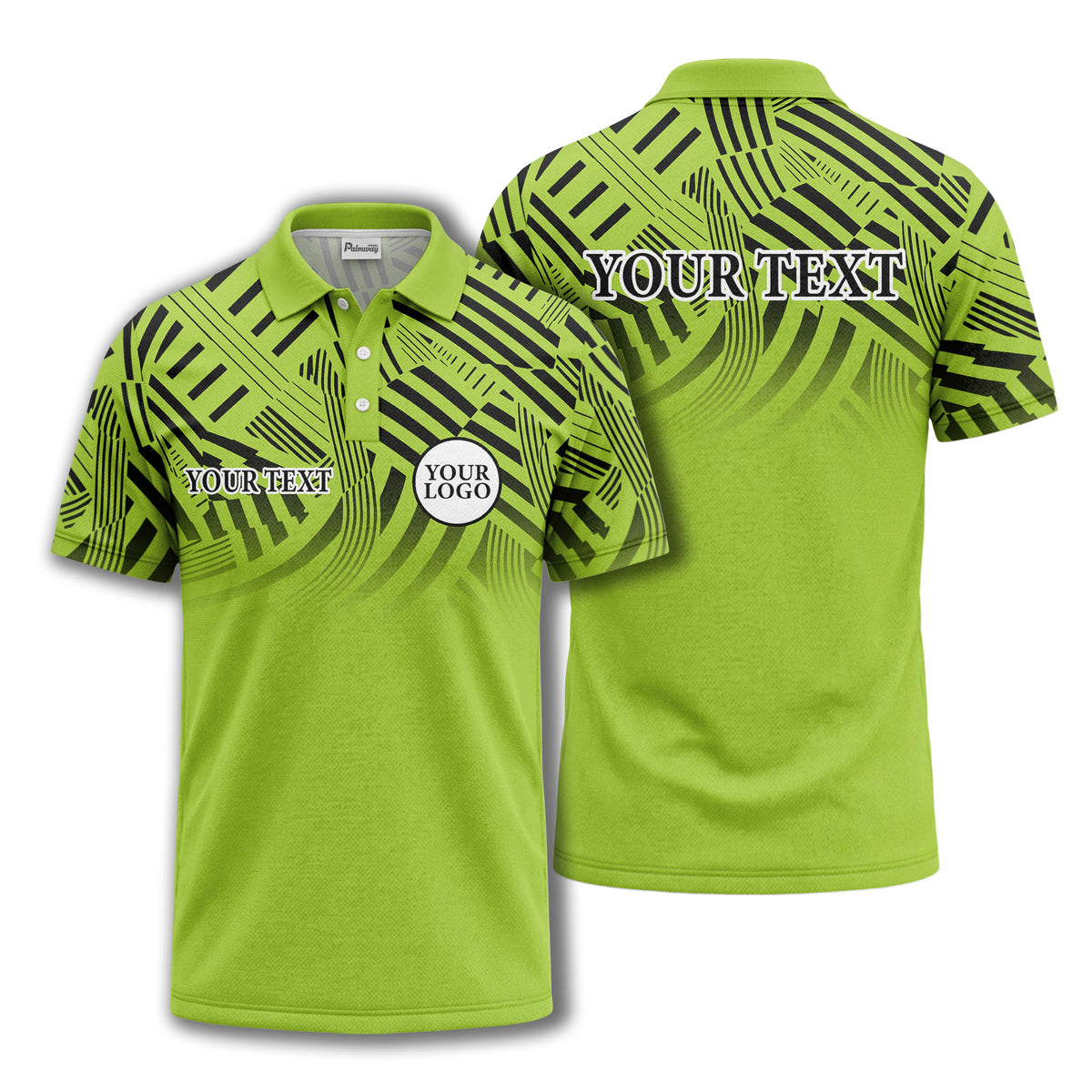 bold geometric stripes customizable polo shirt for men