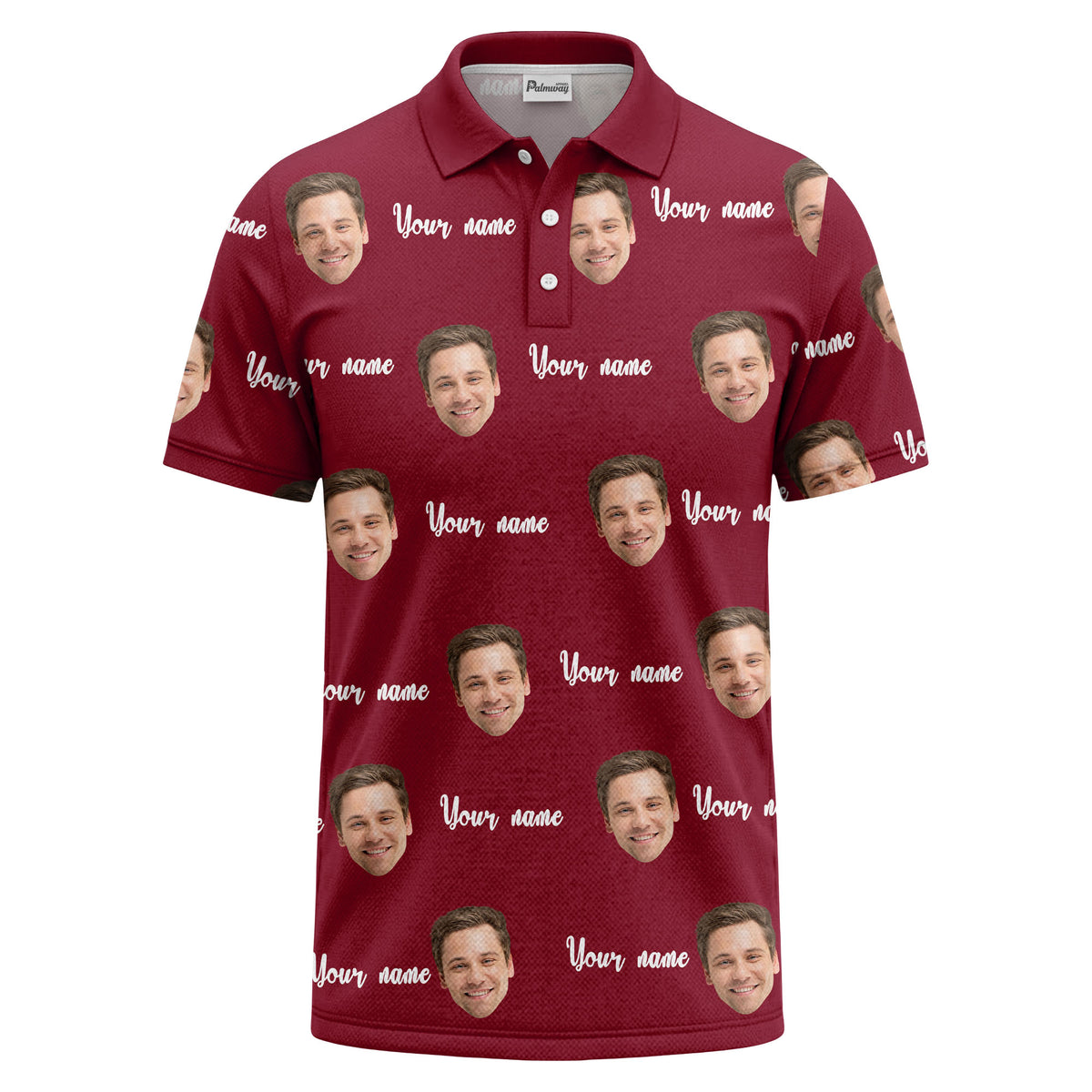 custom face portrait repeat polo shirt