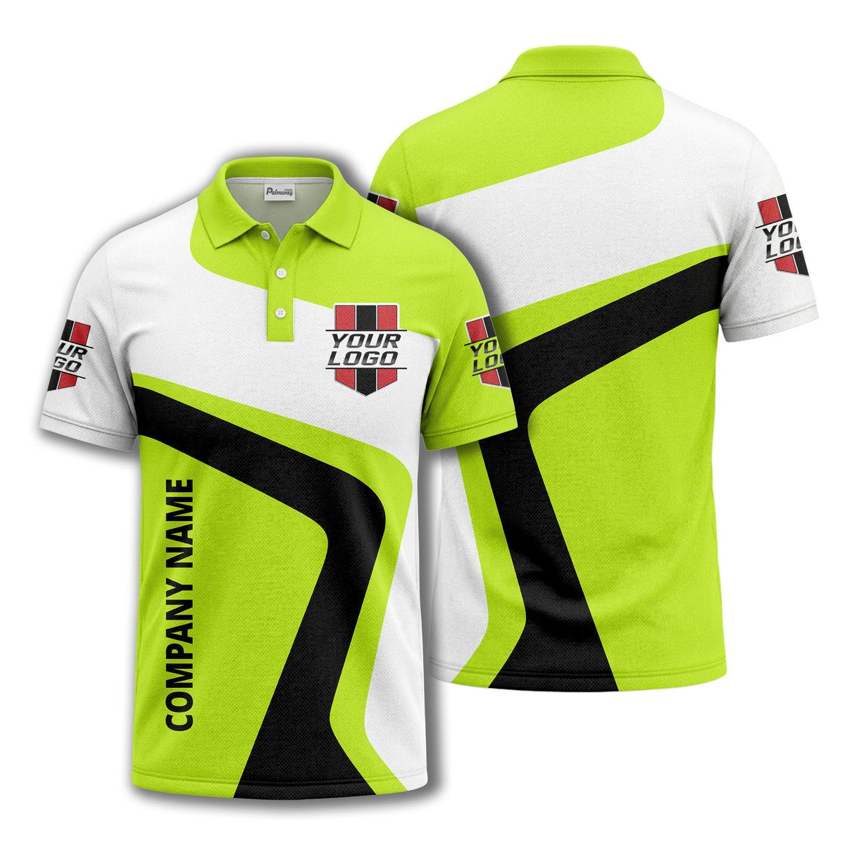 custom logo diagonal stripe corporate polo shirt for business uniforms