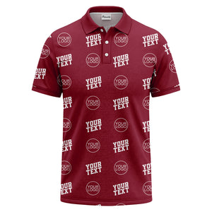custom logo & text repeat pattern personalized polo shirt