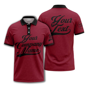 custom script logo corporate casual polo shirt for men