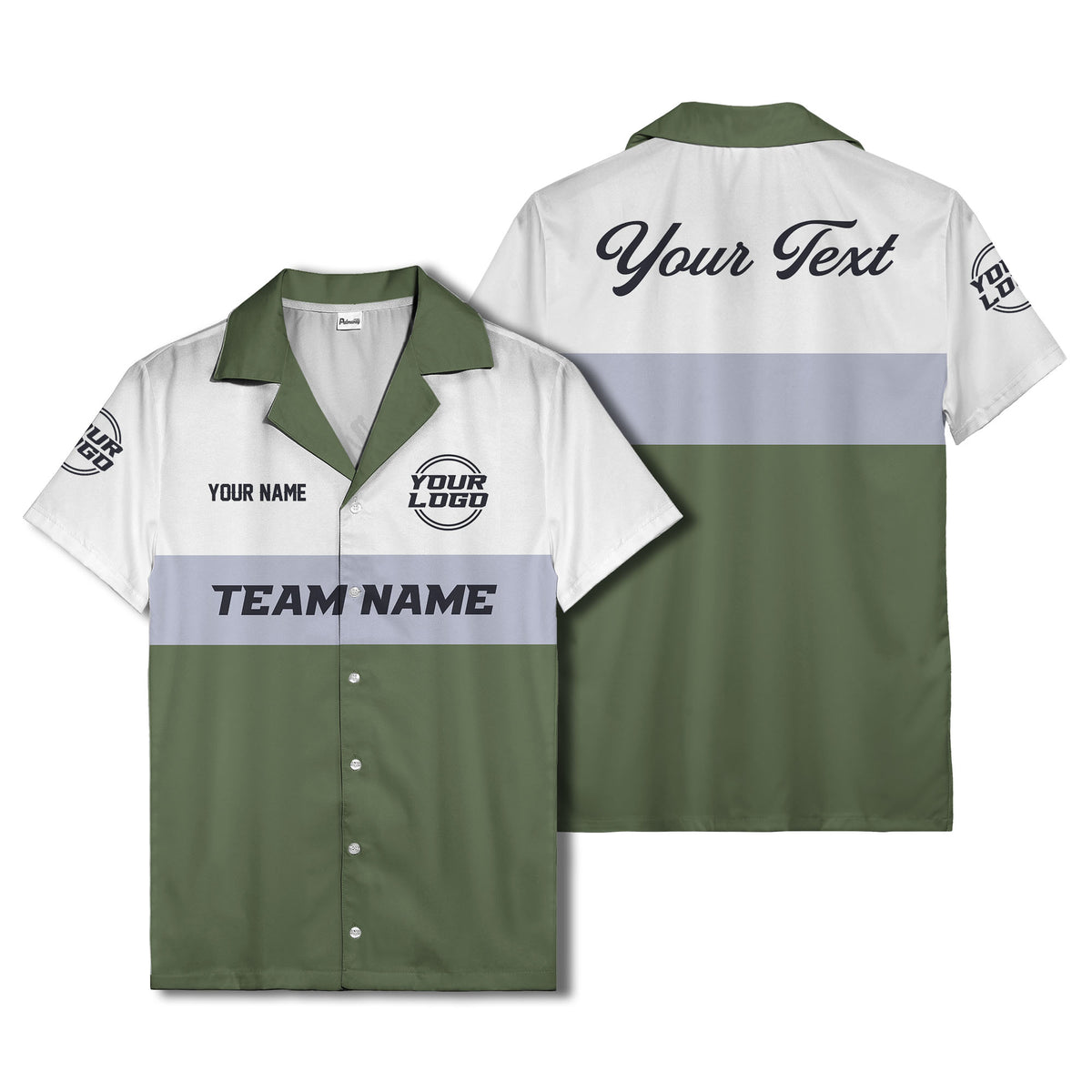 custom team logo & name bowling hawaiian shirt