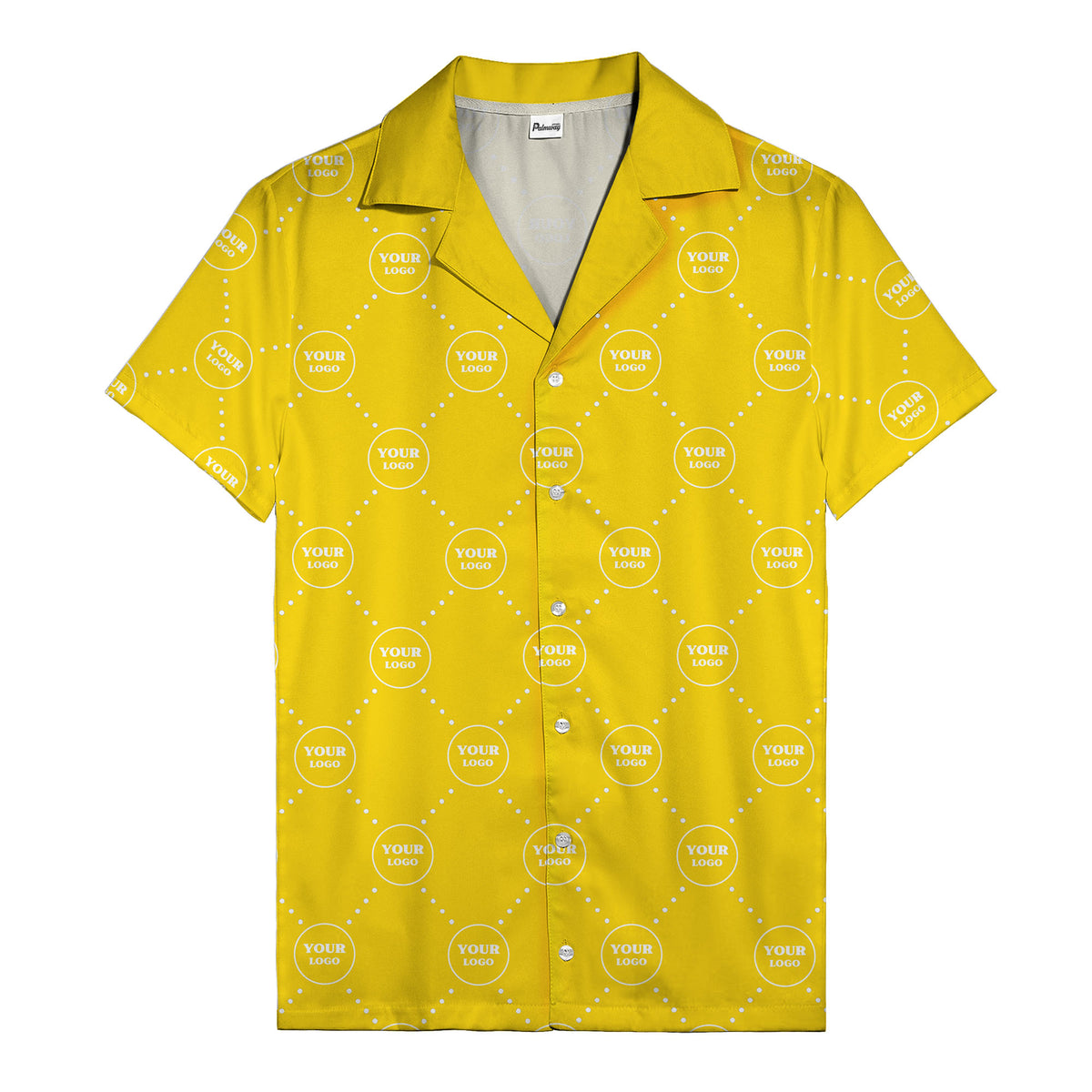 customizable logo circles and dotted lines monochrome hawaiian shirt