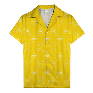 customizable logo circles and dotted lines monochrome hawaiian shirt