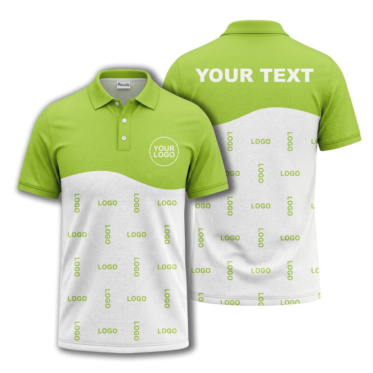 customizable monochrome logo repeat graphic polo shirt for professionals