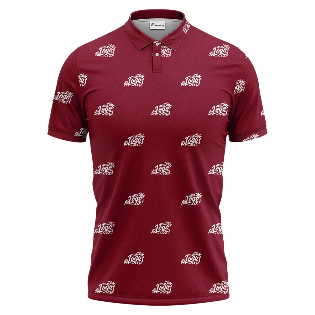 your logo repeat pattern black customizable professional polo shirt