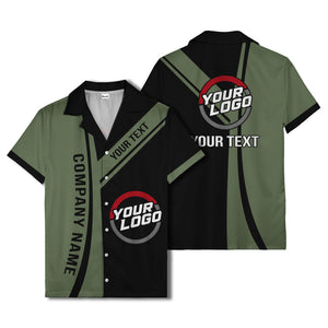 diagonal stripe custom logo company name hawaiian shirt for teams