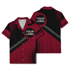 diagonal stripe logo modern hawaiian shirt