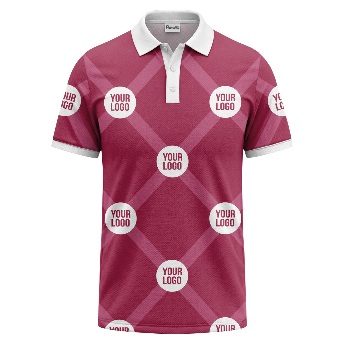 diagonal stripes & repeating custom logo polo shirt for men