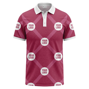 diagonal stripes & repeating custom logo polo shirt for men