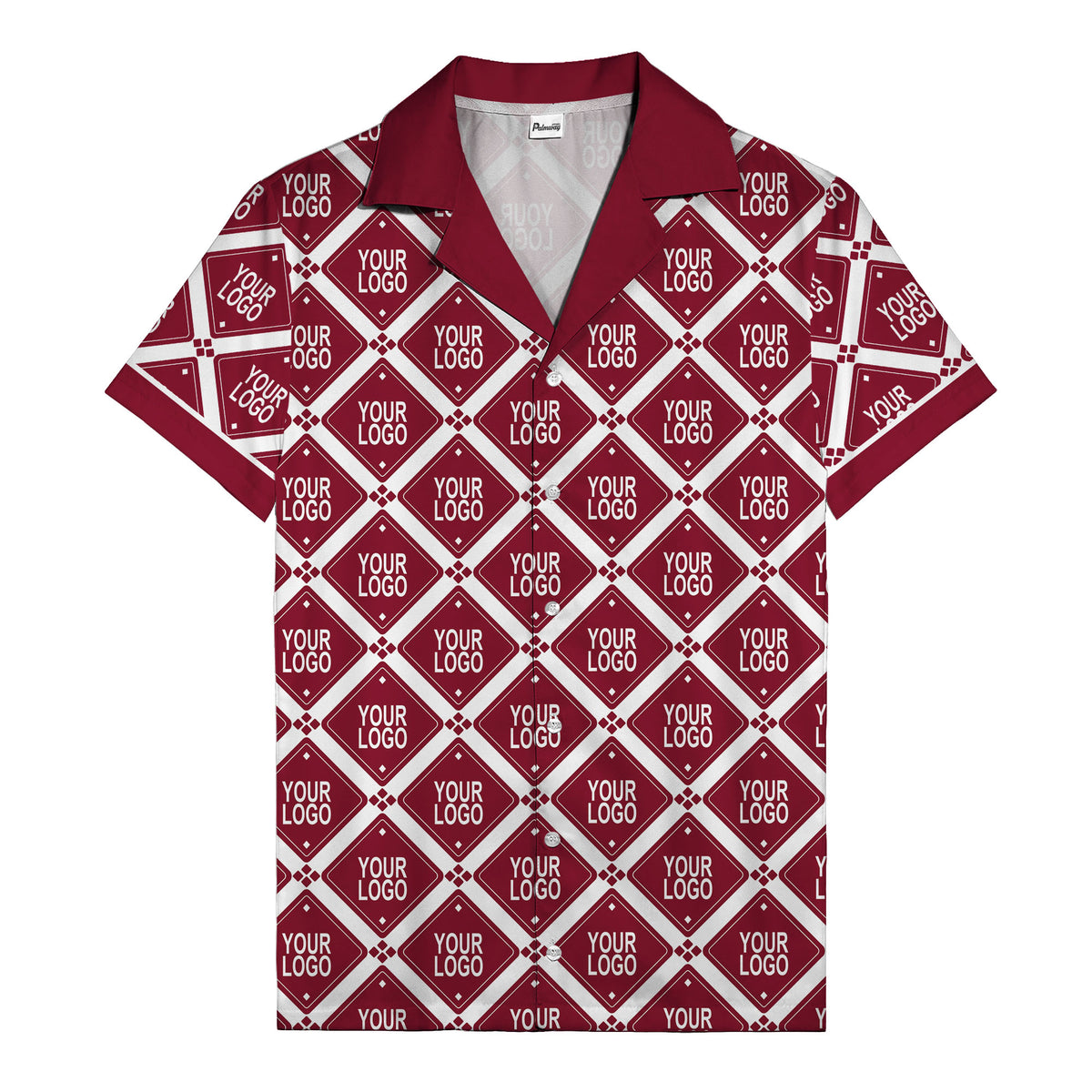 diamond repeat logo geometric hawaiian shirt for men