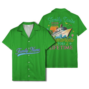 family name script & logo circle personalized hawaiian shirt