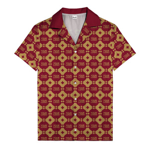 gold mon diamond lattice monogram hawaiian shirt for men