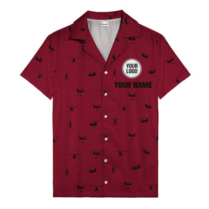 helicopter silhouette repeat military graphic hawaiian shirt for men