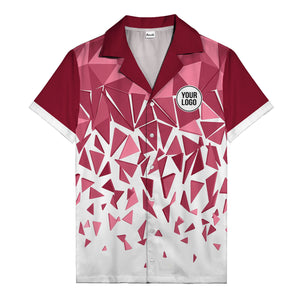 modern abstract triangular geometric hawaiian shirt for men