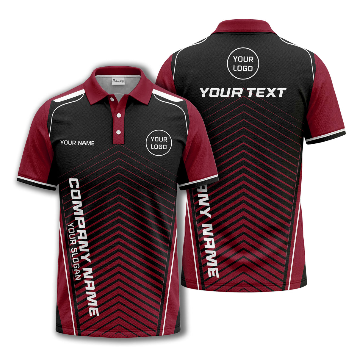 modern chevron stripes personalized logo corporate polo shirt