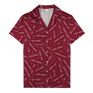 monochrome your logo repeat text graphic hawaiian shirt for men