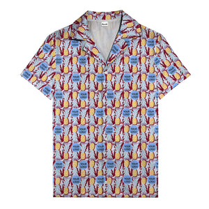 pineapple repeat & custom logo aloha hawaiian shirt