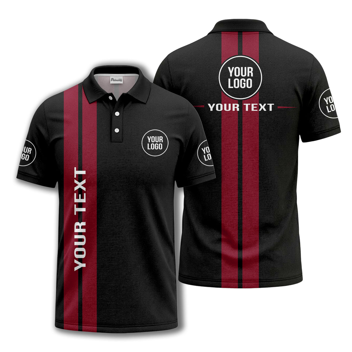 vertical stripe logo custom text polo shirt for modern professionals