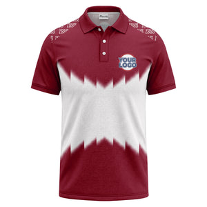 zigzag gradient custom logo polo shirt for men