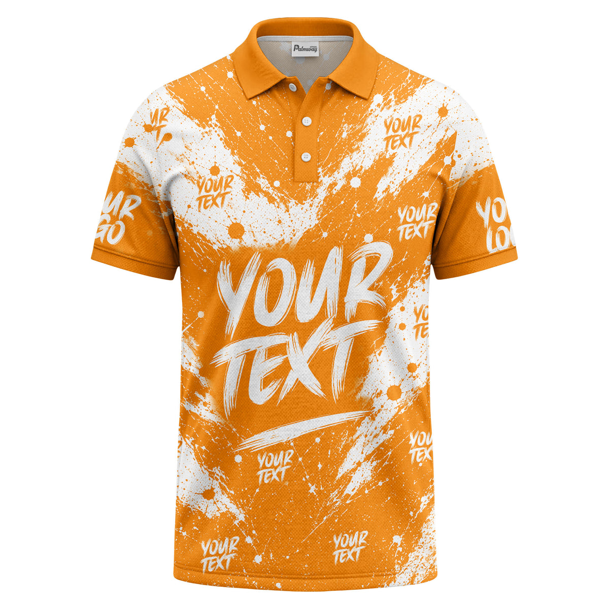 abstract splatter paint with customizable text artistic polo shirt
