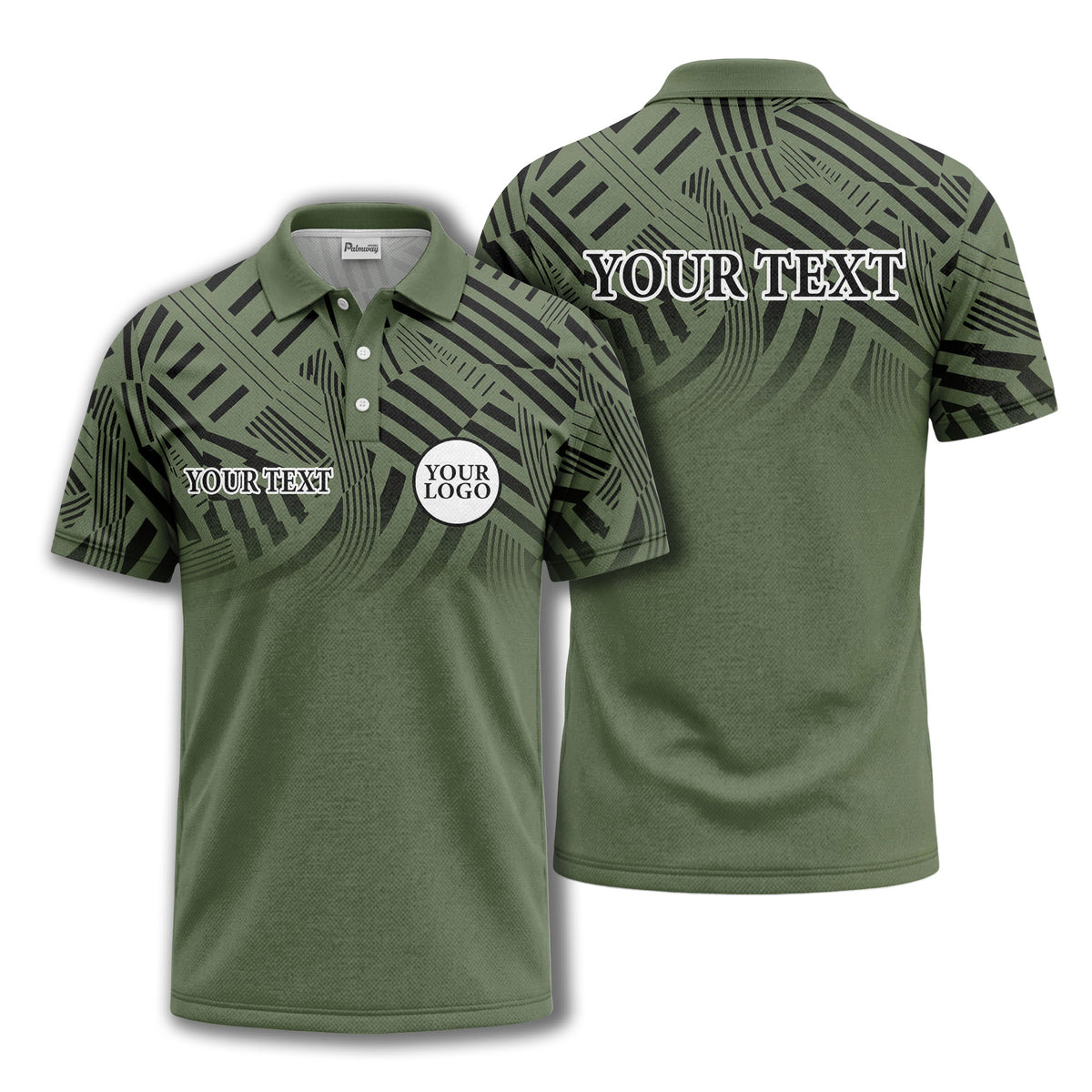 bold geometric stripes customizable polo shirt for men