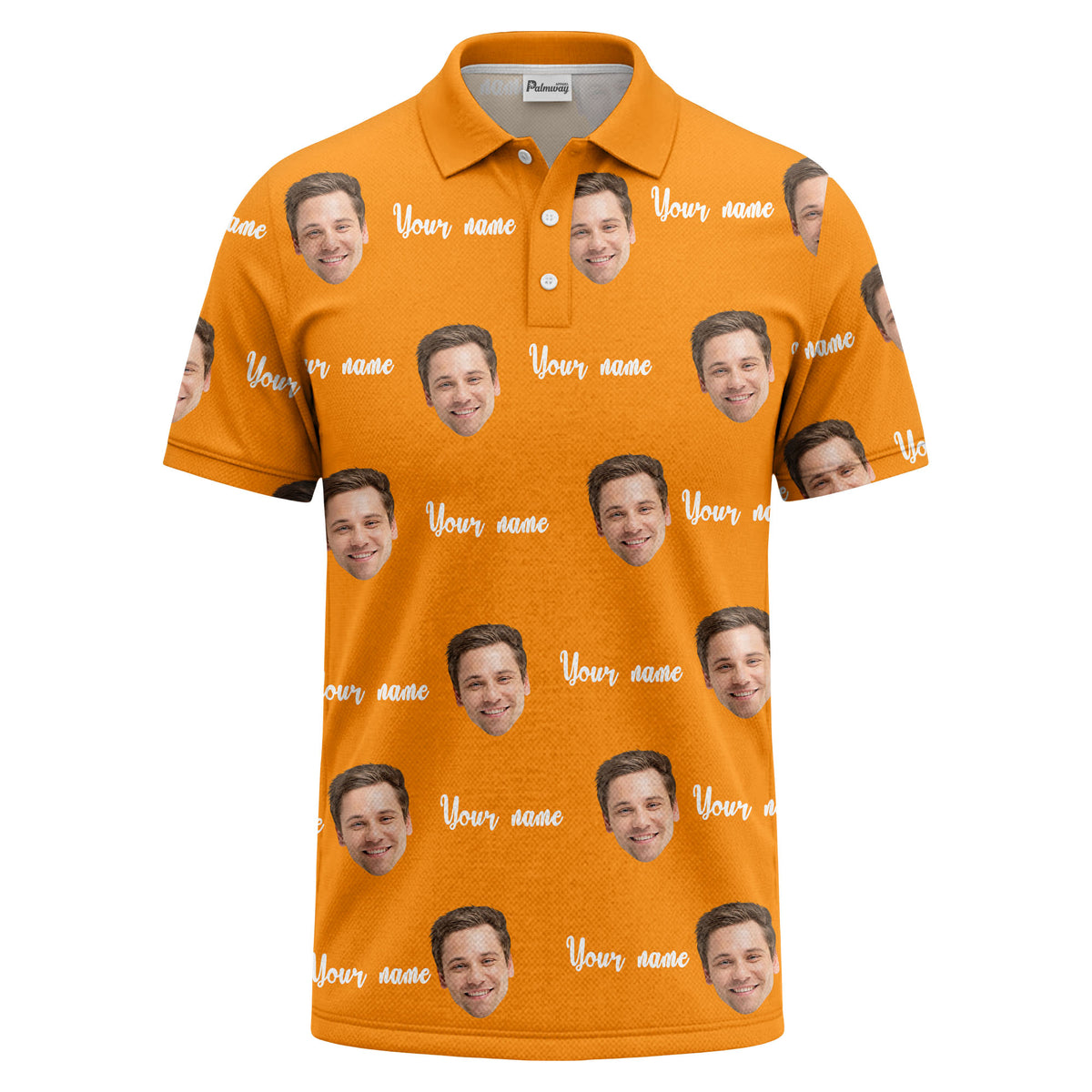 custom face portrait repeat polo shirt