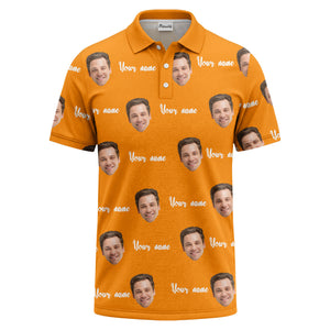 custom face portrait repeat polo shirt
