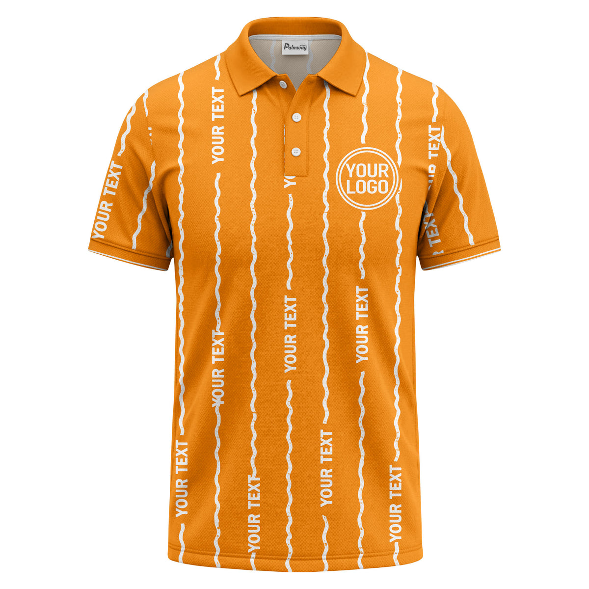 custom logo circle & wavy lines personalized polo shirt
